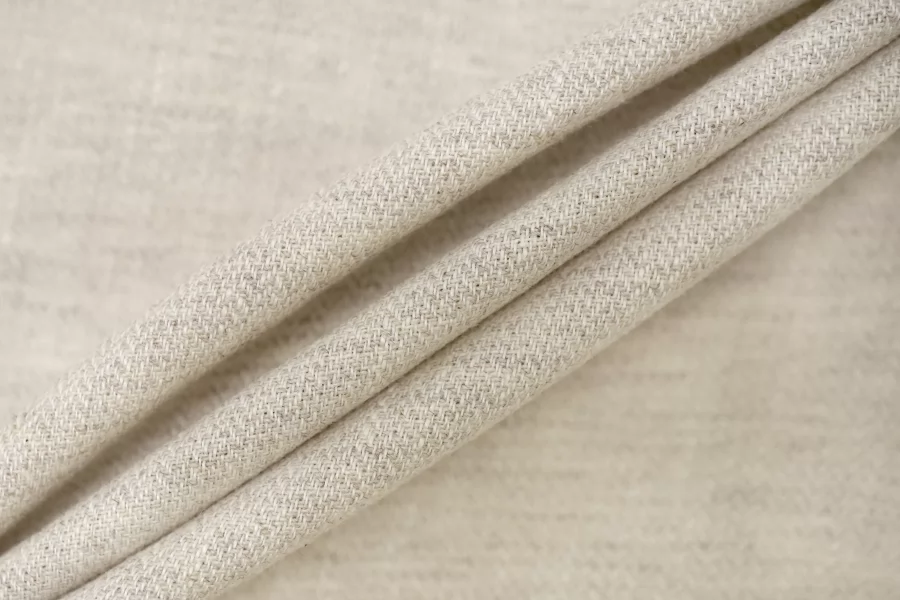 Лён костюмно-плательный Бело-бежевый в ёлочку IDT H15 D00 20112562