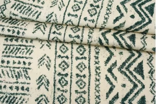 Джинса хлопковая Этника молочно-зелёная IDT H13 MM00 20112574