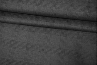 Костюмно-плательная шерсть с шёлком в клетку Серая BNC H59/4 HH60 11122540