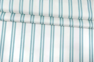 Плательно-рубашечный хлопок с тенселем Полоска бело-мятная H5 A30 15122502