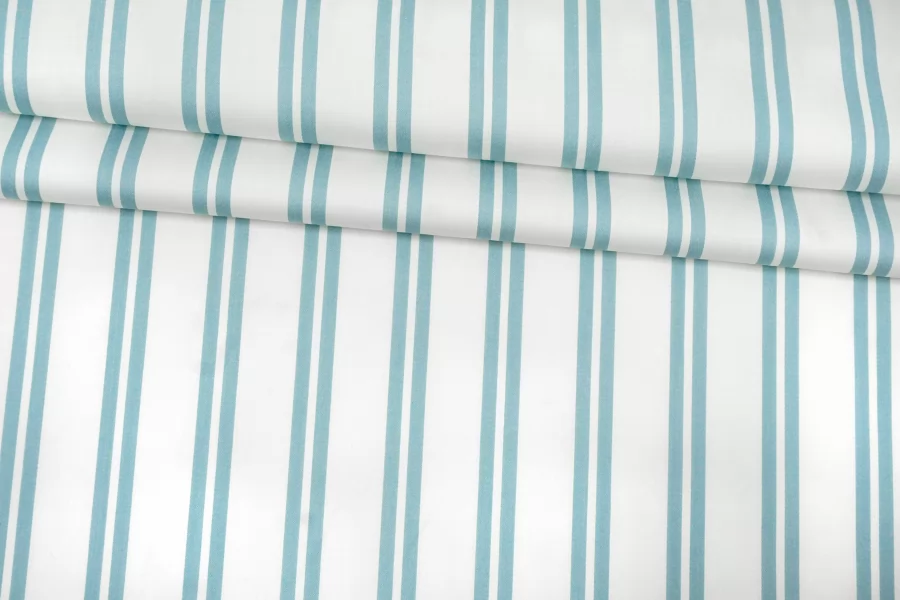 Плательно-рубашечный хлопок с тенселем Полоска бело-мятная H5 A30 15122502