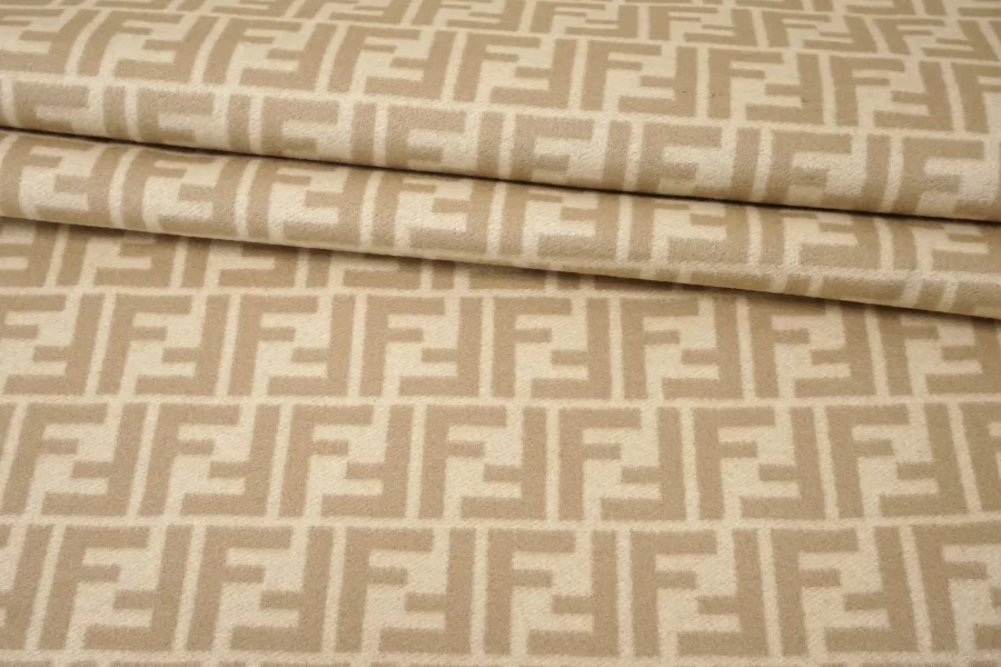 Пальтовая шерсть двусторонняя FENDI Бежевая монограмма FRM H55/1 DD30 17122503