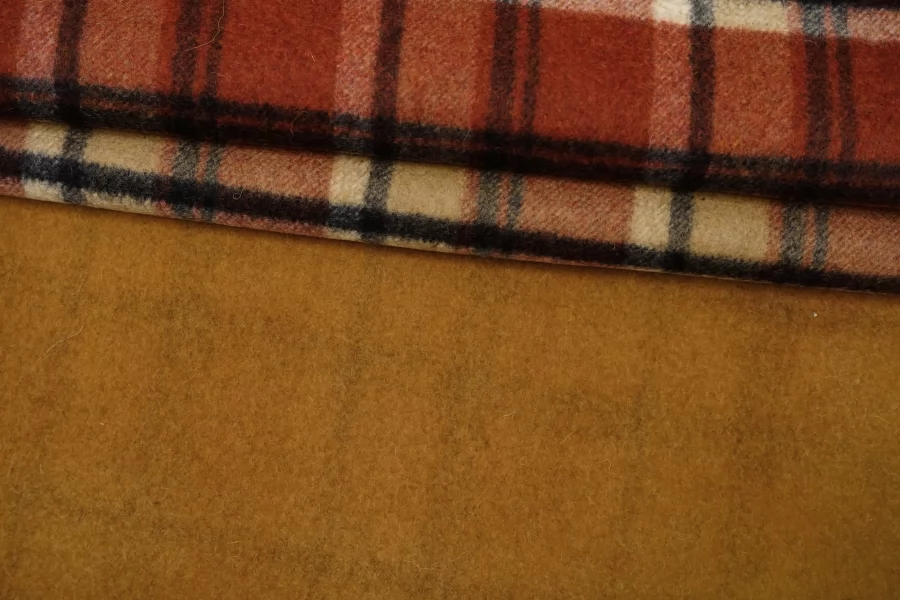 Пальтовая шерсть двусторонняя двухслойная дабл Клетка FRM H56 EE50 17122507