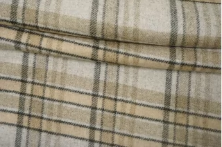 Пальтово-костюмная шерсть двухслойная дабл Серо-бежевая клетка FRM H56 CC40 17122509