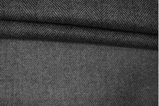 Пальтовая двухслойная двусторонняя шерсть с мохером дабл Ёлочка серая BRS H57 EE50 17122517