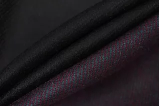 Пальтовая двухслойная двусторонняя шерсть Винно-бирюзовая BRS H57 BB60 17122522