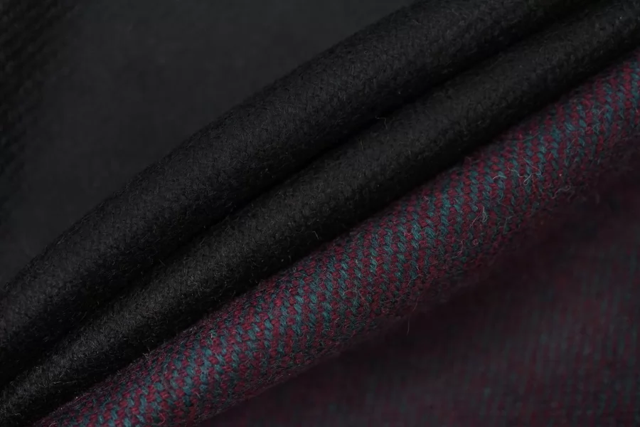 Пальтовая двухслойная двусторонняя шерсть Винно-бирюзовая BRS H57 BB60 17122522