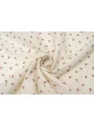 Лён на капроне рубашечно-плательный Цветочки на бело-бежевом CVC Н16 G10 19112501