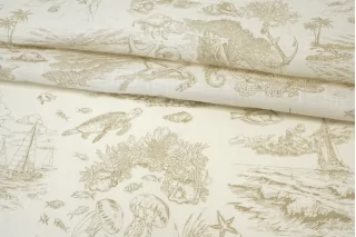 Лён рубашечно-плательный Море молочно-бежевый CVC H16 G10 19112511