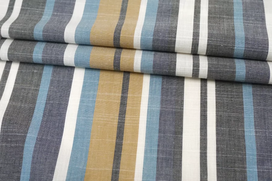 Рубашечный хлопок со льном в полоску  CVC H16/3 G20 19112519
