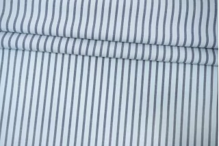 Рубашечный хлопок со льном в полоску Сине-голубой CVC H16\3 G30 19112520