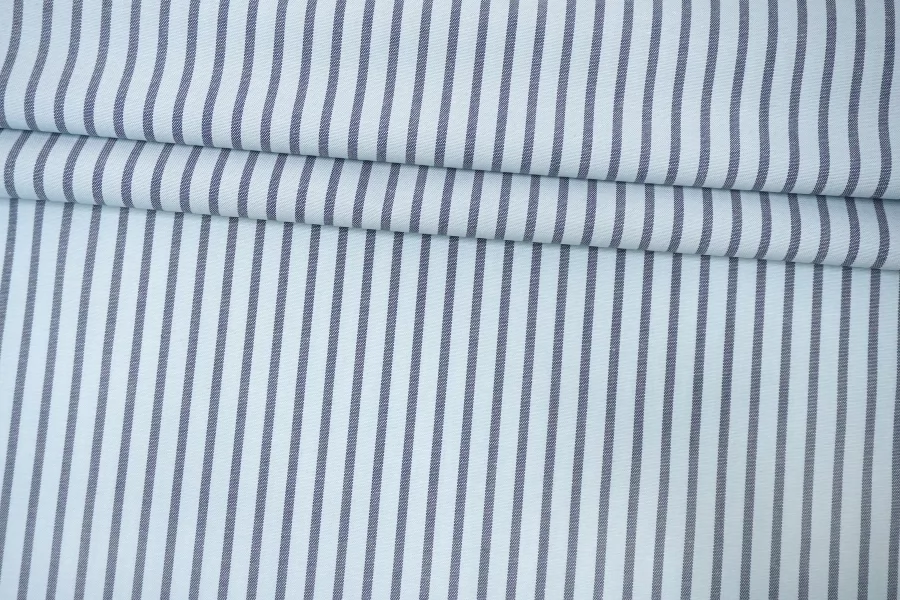 Рубашечный хлопок со льном в полоску Сине-голубой CVC H16\3 G30 19112520
