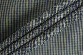 Рубашечный лён с хлопком в клетку Сине-зелёный CVC H16\3 G30 19112521