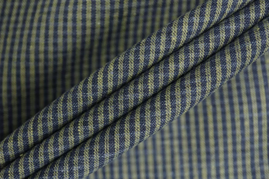 Рубашечный лён с хлопком в клетку Сине-зелёный CVC H16\3 G30 19112521