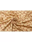 Атласная вискоза плательная Орнамент Песочно-коричневый IDT H21/9 i10 20112503