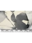 Атласная вискоза плательная Цветы Серые на молочном IDT H21/9 i10 20112505