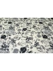 Атласная вискоза плательная Цветы Серые на молочном IDT H21/9 i10 20112505