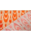 Атлас-стрейч вискозный плательно-блузочный Бежево-оранжевый IDT H21/9 i10 20112507