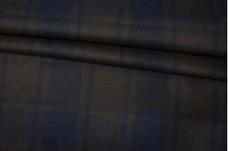 Сукно пальтовое шерстяное в клетку Коричнево-синее IDT H55/5 CC50 20112540