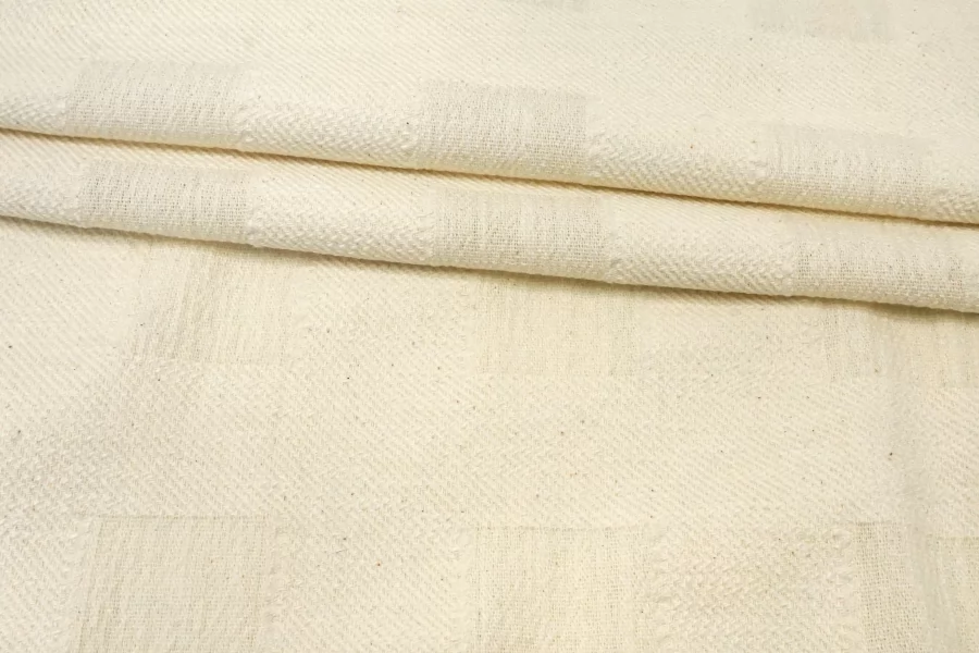 Твид-шанель костюмный хлопковый "под джинсу" Молочный IDT H68/3 L30 20112544