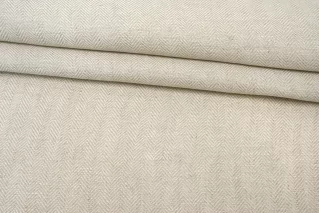 Лён костюмный Бело-бежевый в ёлочку IDT H15 D00 20112559