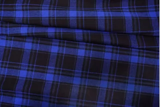 Фланель хлопковая Клетка чёрно-синяя IDT H12 B70 20112563
