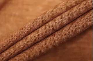 Трикотаж хлопковый с шерстью кулирка Терракотово-оранжевый CVC H49/2 PZ-40 20112591