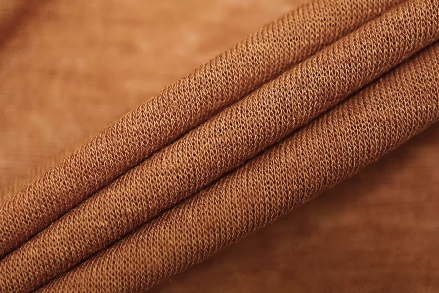 Трикотаж хлопковый с шерстью кулирка Терракотово-оранжевый CVC H49/2 PZ-40 20112591