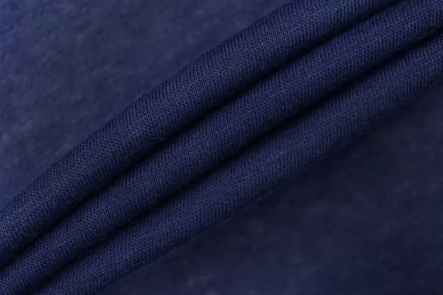 Трикотаж хлопковый с шерстью кулирка Тёмно-синий CVC H49/2 PZ-50 20112594