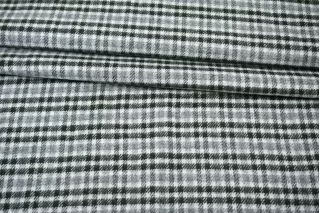 Фланель хлопковая костюмно-плательная в клетку ALBINI Серо-зелёная CVC Н12 B70 21112519