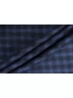 Фланель хлопковая рубашечная в клетку ALBINI Чёрно-синяя CVC Н12 B70 21112520