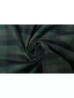Фланель хлопковая рубашечная в клетку ALBINI Чёрно-зелёная CVC Н12 B70 21112521