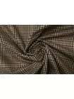 Твид костюмный хлопковый гусиная лапка и клетка Чёрно-бежево-бордовый CVC H12 L50 21112528