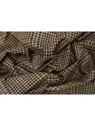 Твид костюмный хлопковый гусиная лапка и клетка Чёрно-бежево-бордовый CVC H12 L50 21112528
