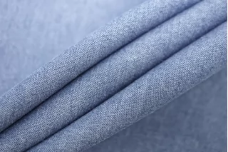 Хлопок рубашечно-плательный шамбре Голубой CVC H14/1 NN20 21112534