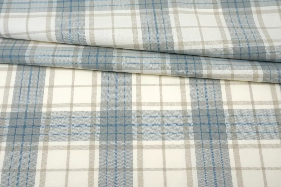 Рубашечный хлопок в клетку ALBINI Серо-бежевый CVC H6/1 B60 21112535