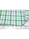 Рубашечный хлопок в клетку CANCLINI Белый с голубым и зелёным CVC H6/1 B30 21112544