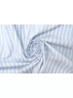 Рубашечный хлопок со льном в полоску CANCLINI Бело-голубой CVC H16/3 G20 21112553