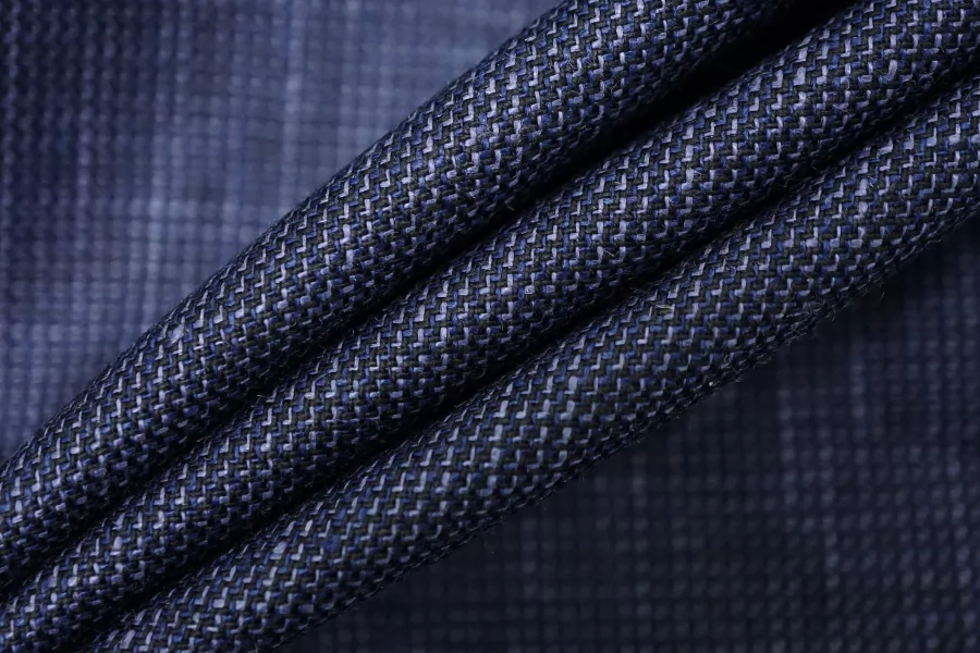 Лён костюмный Тёмно-синий CVC H16/2 G40 21112555