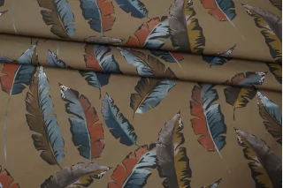 Рубашечный хлопок Перья на коричневом CVC H9/7 A77 21112556