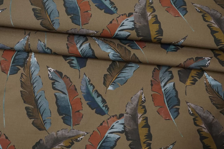 Рубашечный хлопок Перья на коричневом CVC H9/7 A77 21112556