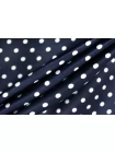 Атласная вискоза плательная в горошек Тёмно-синяя CVC H21/4 i70 21112560