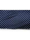 Атласная вискоза плательная в горошек Тёмно-синяя CVC H21/4 i70 21112560