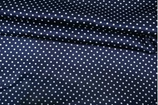 Атласная вискоза плательная в горошек Тёмно-синяя CVC H21/4 i70 21112560