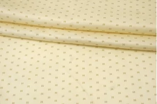 Сатин хлопок с шелком плательно-блузочный Орнамент на сливочном CVC H2/4 O20 21112563