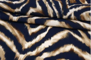 Вискоза на капроне плательная Сине-бежевая абстракция CVC H21\4 H70 21112569