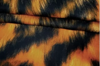 Вискоза твиловая плательная Сине-коричневая Анималистичная CVC H21/4 I50 21112573