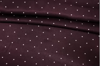 Атласная вискоза плательная в горошек Сливовая CVC H21/4 i70 21112575