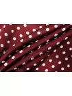 Атласная вискоза плательная в горошек Бордовая CVC H21/4 i70 21112576