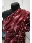 Атласная вискоза плательная в горошек Бордовая CVC H21/4 i70 21112576